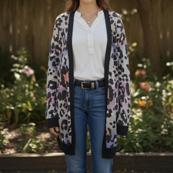 Multicolor Cheetah print plus size cardigan boutique 2xl - Picture 1 of 6